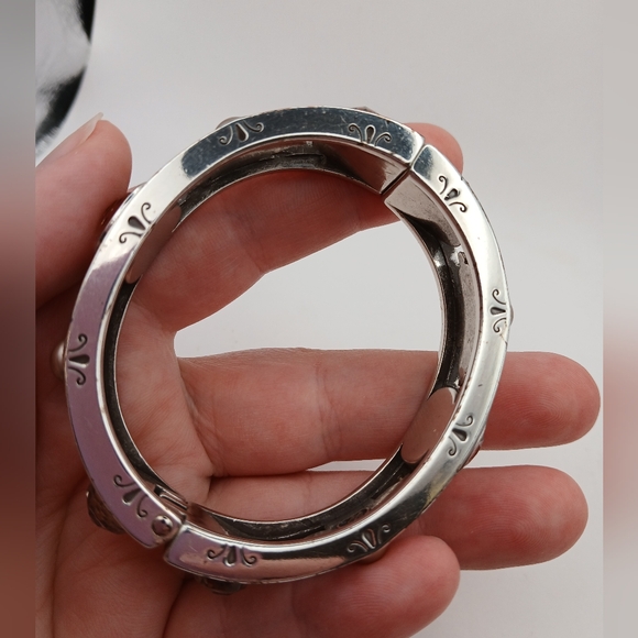 Brighton Chunky Silvertone Clamper Bracelet - Picture 7 of 11